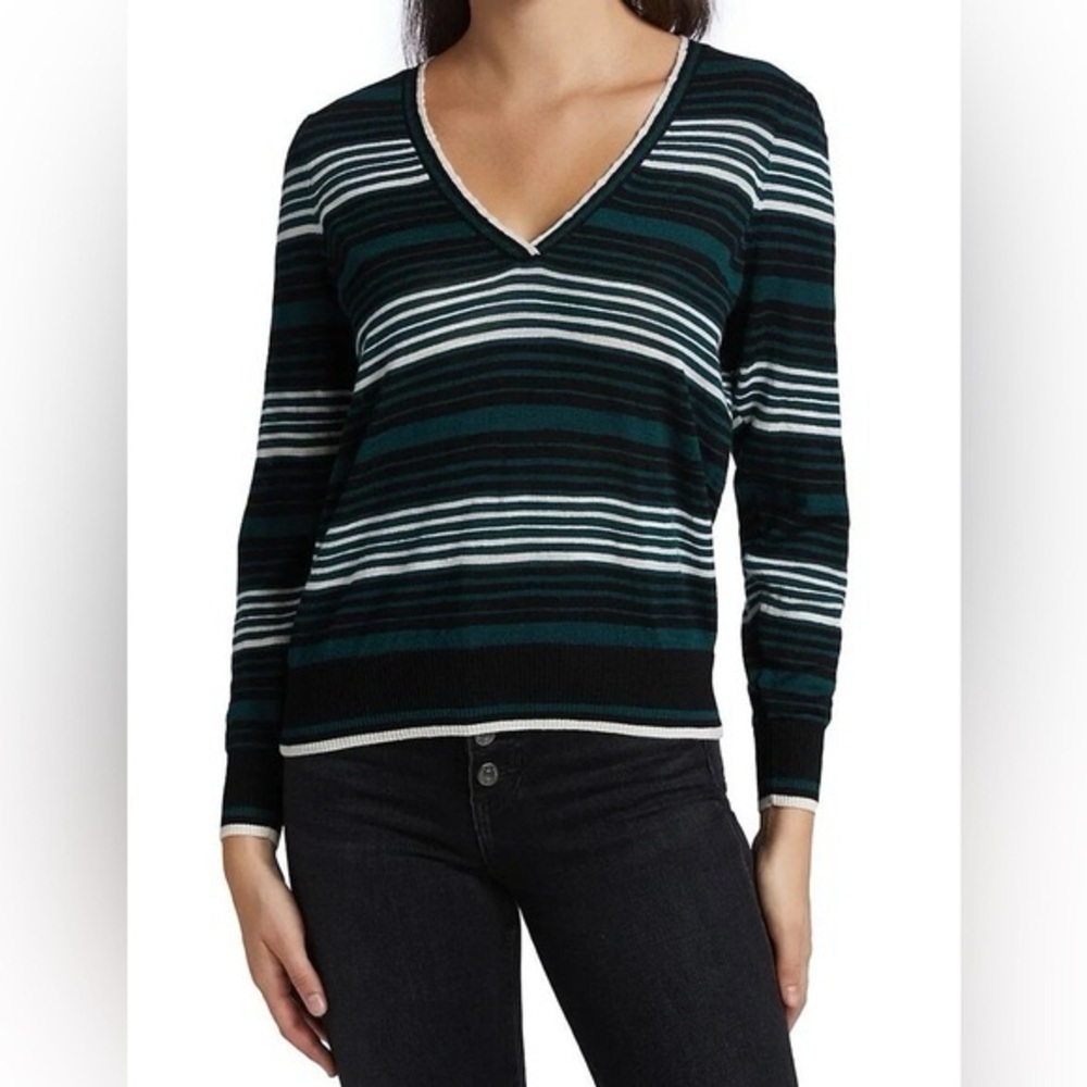 Veronica Beard Rosalin Navy and White Striped Skirt